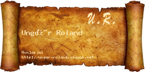 Ungár Roland névjegykártya